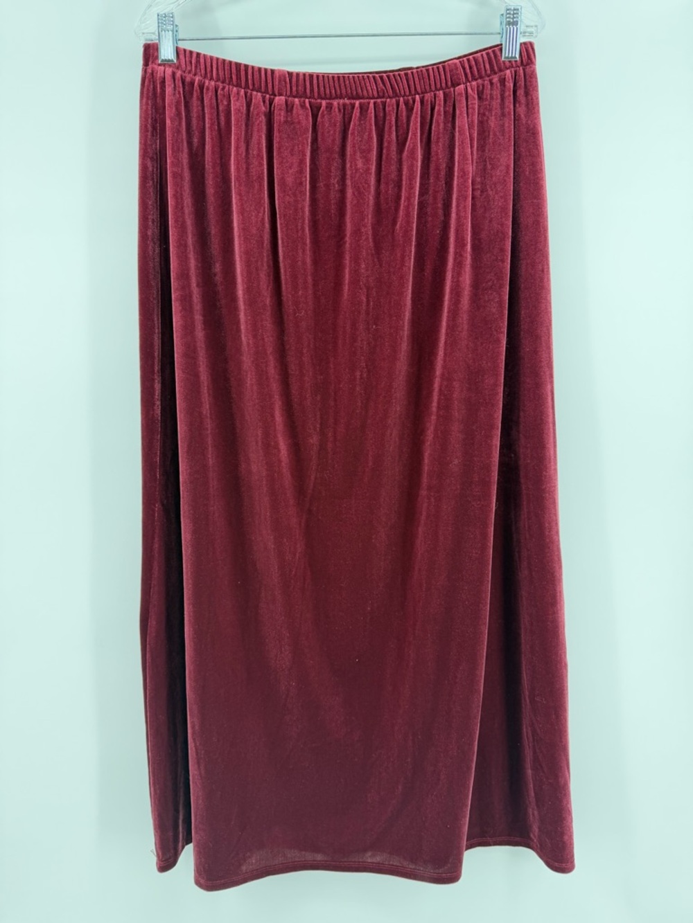 Vintage Villager Signature Burgundy Velvet Maxi Skirt, Women's 1X - Picture 4 of 5